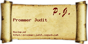 Prommer Judit névjegykártya